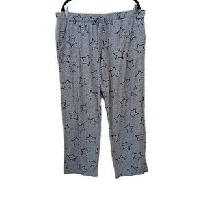 Lucky Brand Sleepwear Womens SZ XL  Gray Pajama Pants Lounge Stars Stretchy Soft
